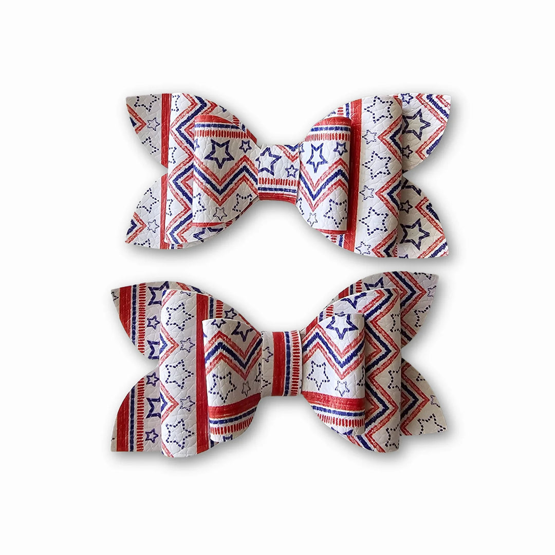Luna | Chevron Faux Leather Hair Bows