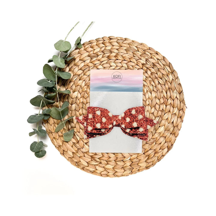 Pepperdine | Pink Hearts Valentine Glitter Hair Bow