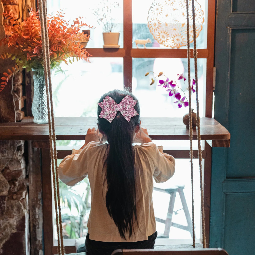 Frosted Animal Crackers | Faux Leather Hair Bow