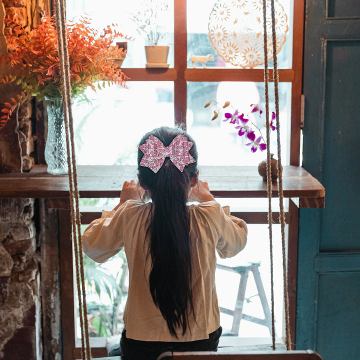 Frosted Animal Crackers | Faux Leather Hair Bow