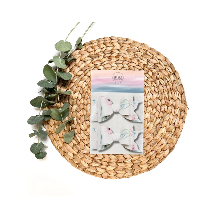 Ella | Flower Faux Leather Hair Bow
