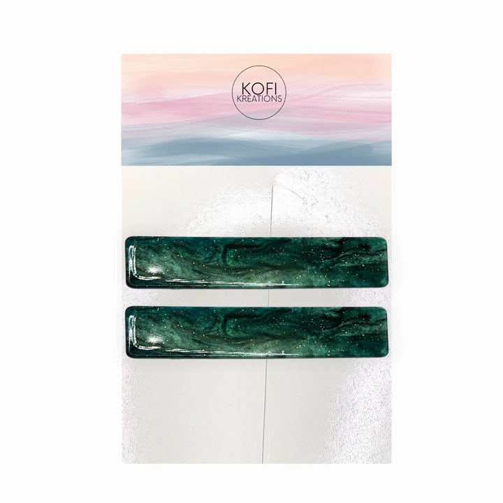 Emerald Marble Hair Clip