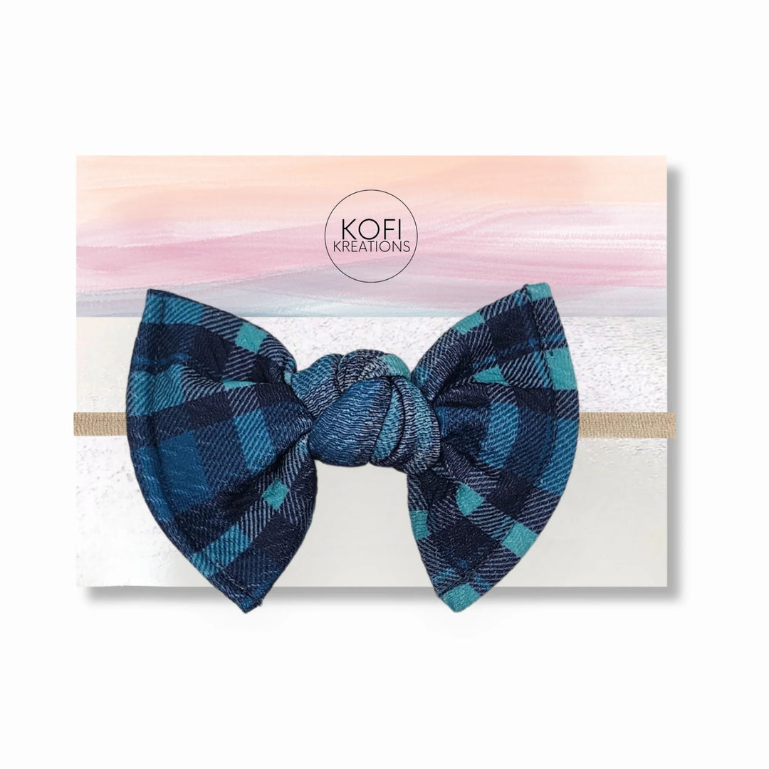 Blue Plaid | Knot Hair Bows