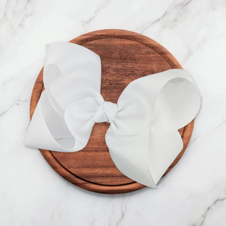 White | Grosgrain Ribbon Hair Bow