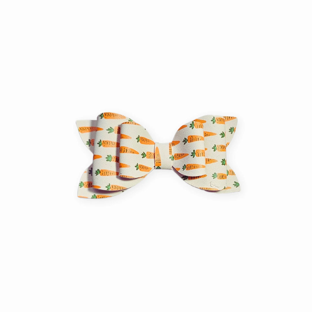 Luna | Carrot Top Faux Leather Hair Bow