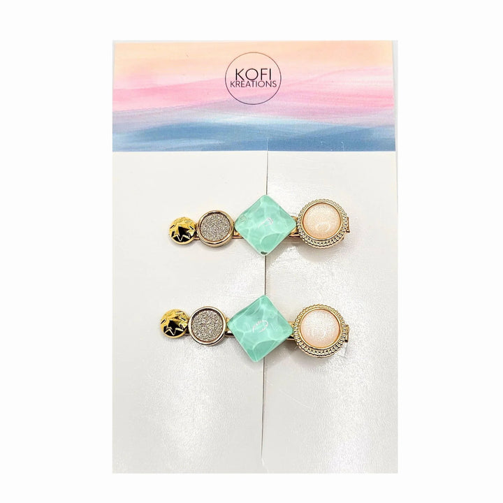Topaz Gold Hair Clips