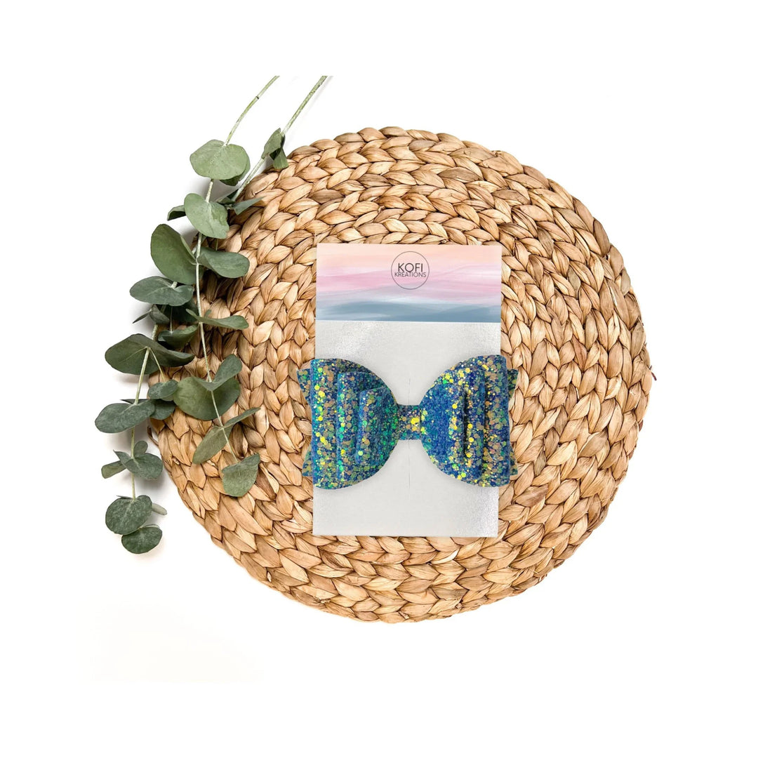 Turquoise Green | Josie Glitter Hair Bow
