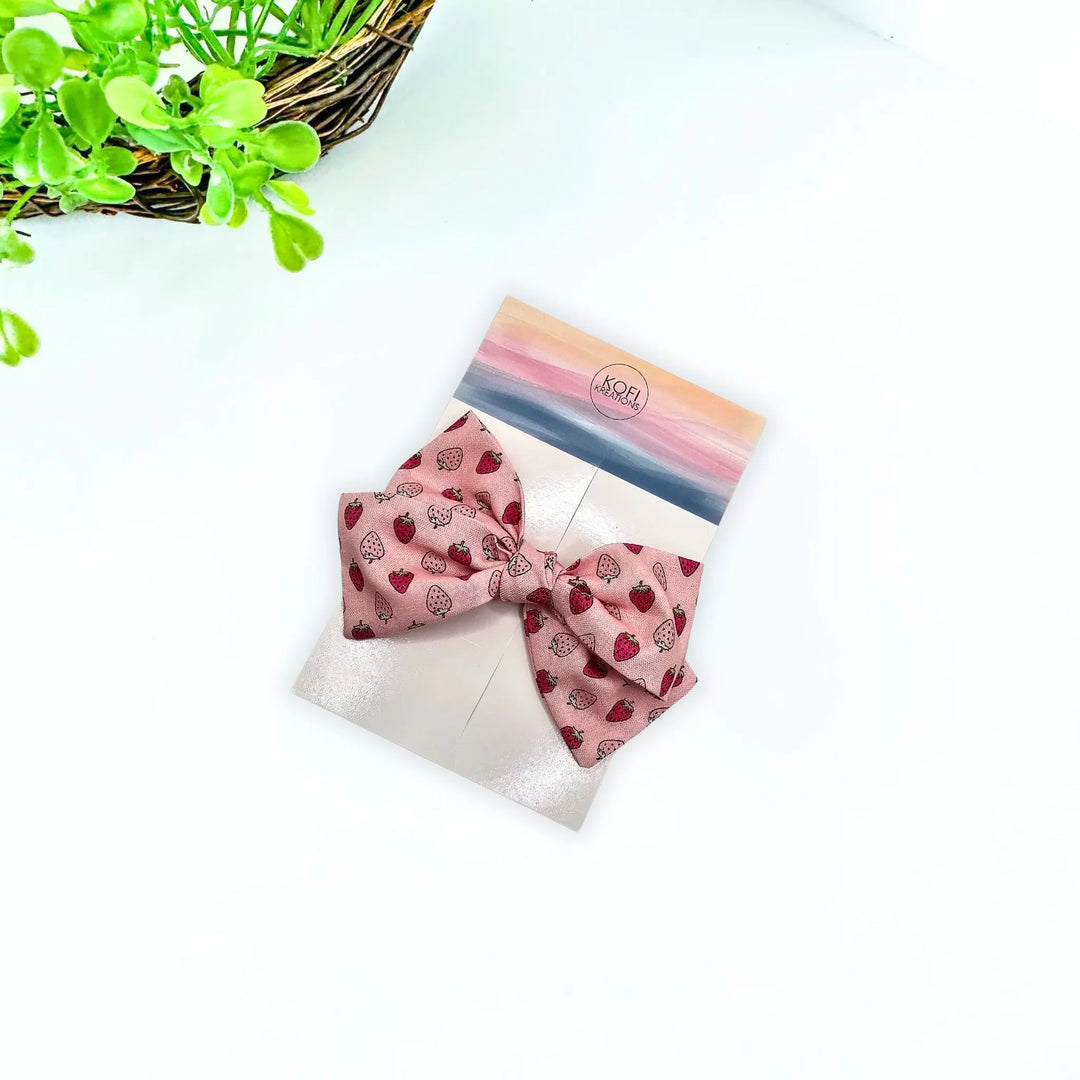 Audrey | Strawberry Hand-Tied Hair Bow