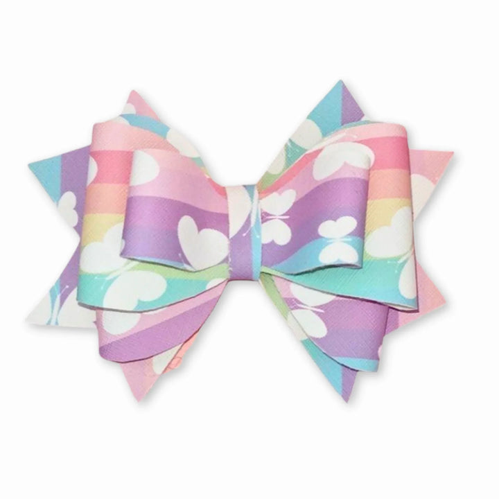 Rainbow Butterfly | Faux Leather Hair Bow