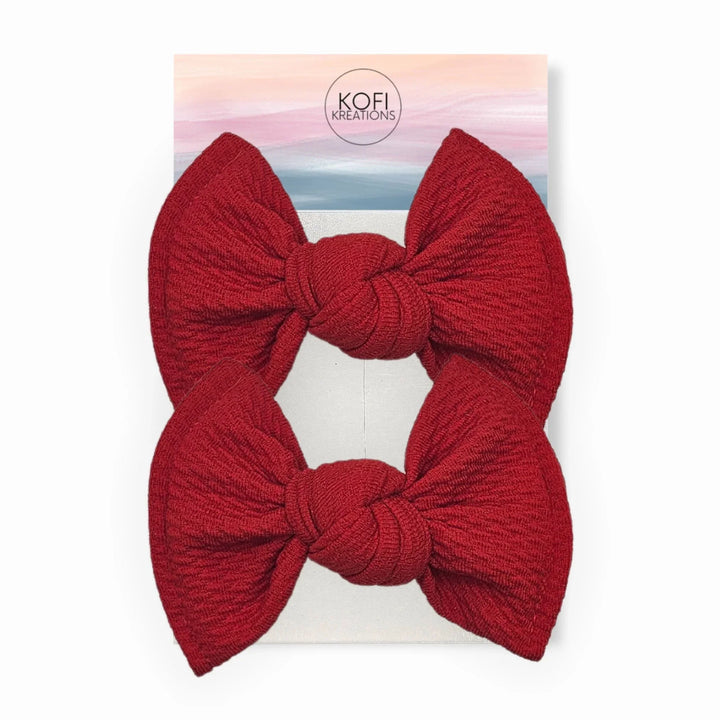 Red | Knot Hair Bows
