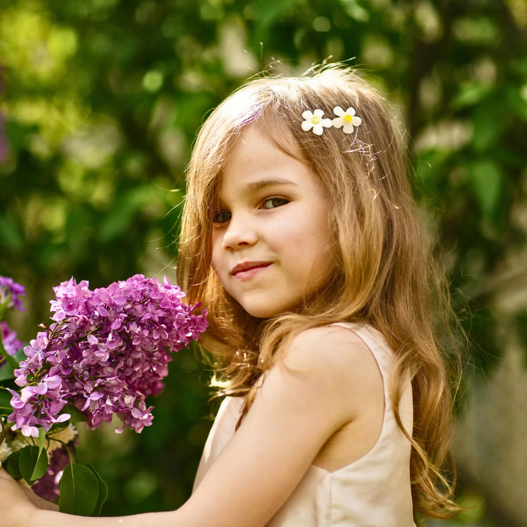 White Flower Hair Clips