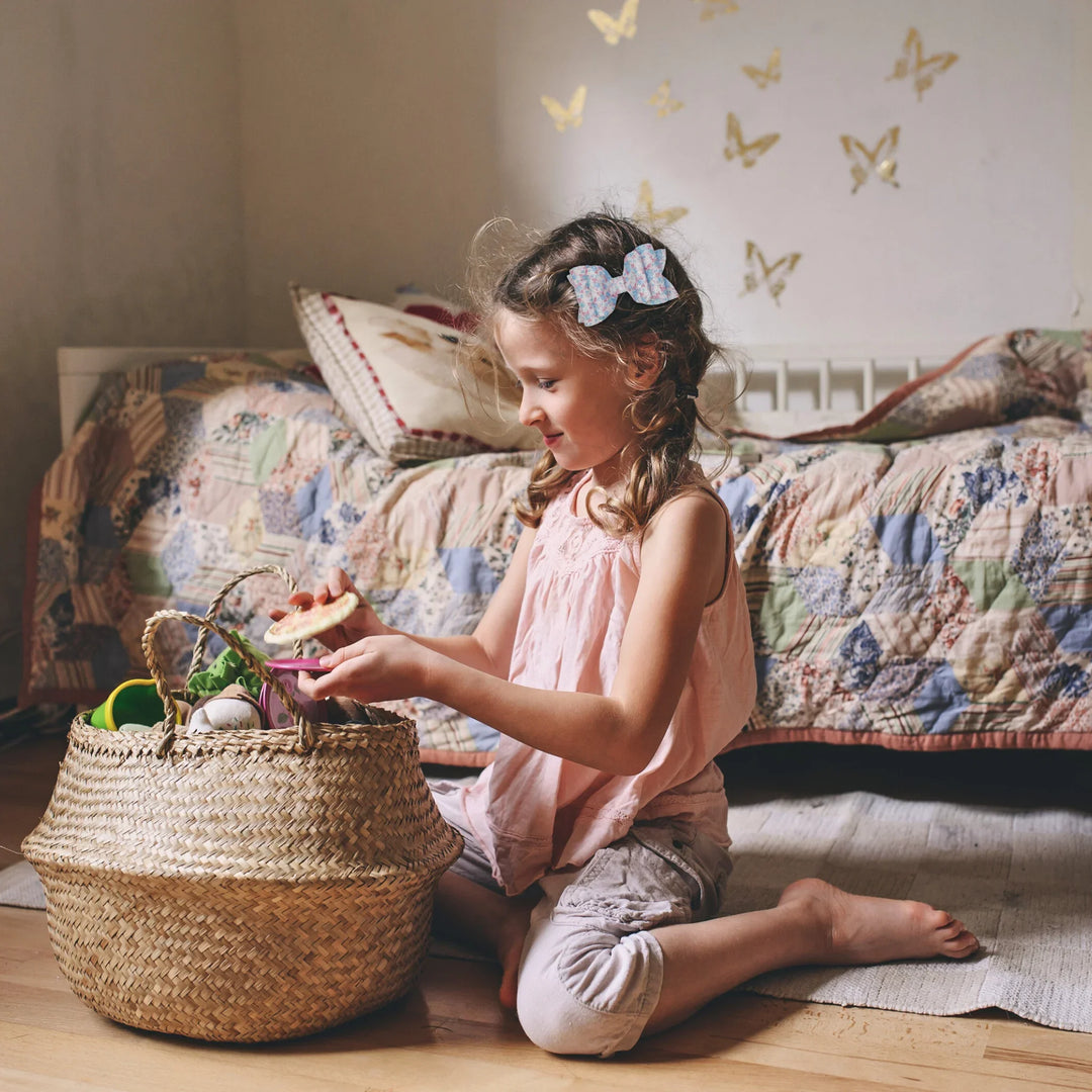 Blue Flower | Josie Glitter Hair Bow