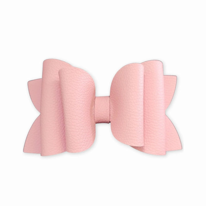 Josie | Light Pink Faux Leather Hair Bow