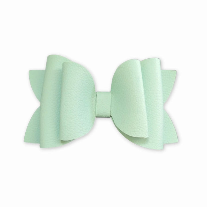 Josie | Mint Faux Leather Hair Bow