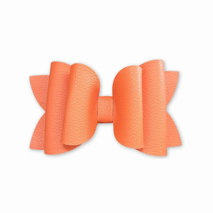 Josie | Orange Faux Leather Hair Bow
