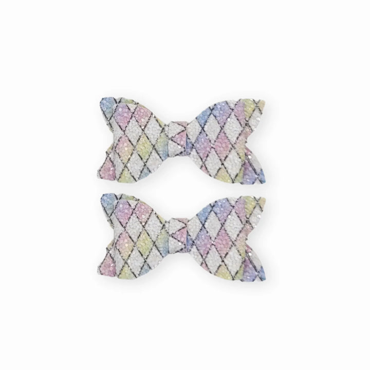 Luna | Rainbow Pyramid Glitter Hair Bow