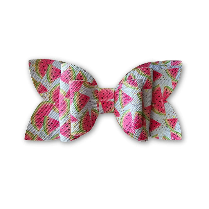 Josie | Watermelon Faux Leather Hair Bows