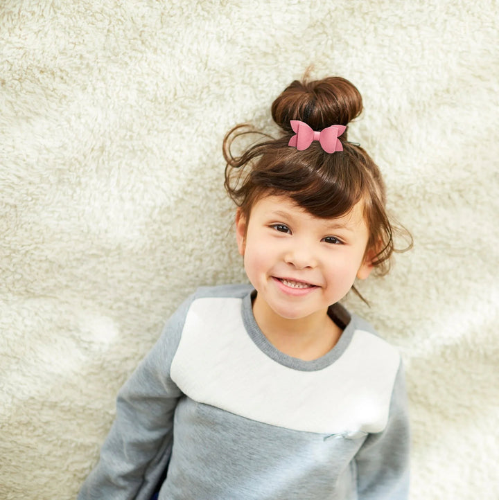 Luna | Red & Pink Valentine Faux Leather Hair Bows