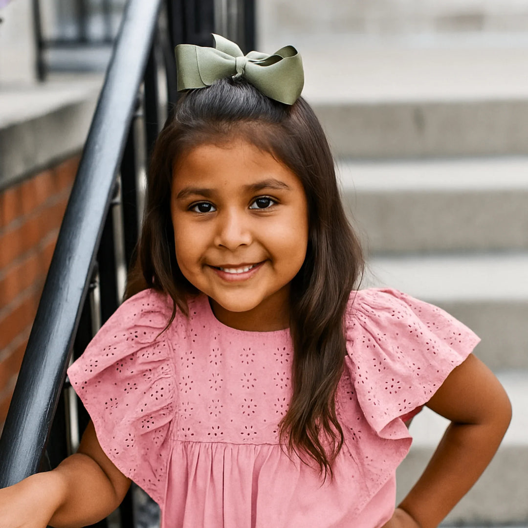 Olive | Grosgrain Ribbon Hair Bow