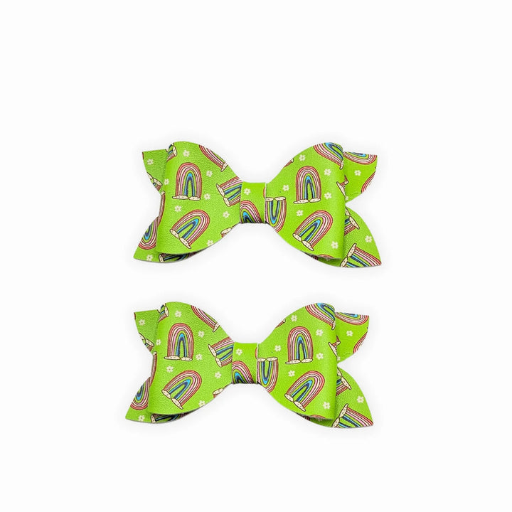Luna | Lucky Rainbow Faux Leather Bows