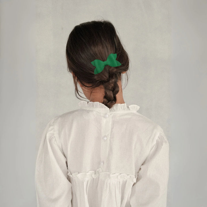 Luna | Green Faux Leather Hair Bows