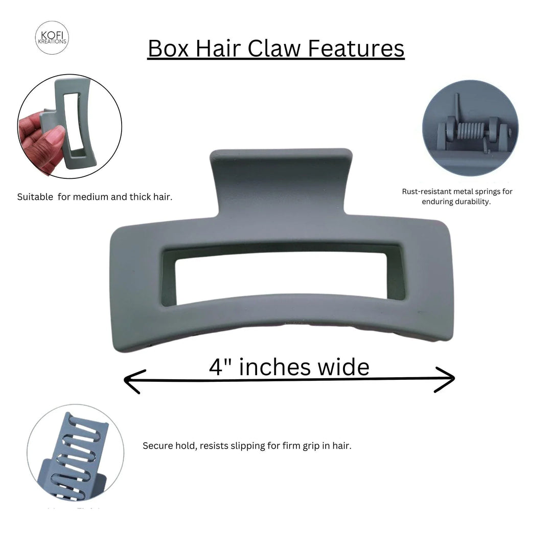 Apple Green Box Hair Claw Clip - Kofi Kreations
