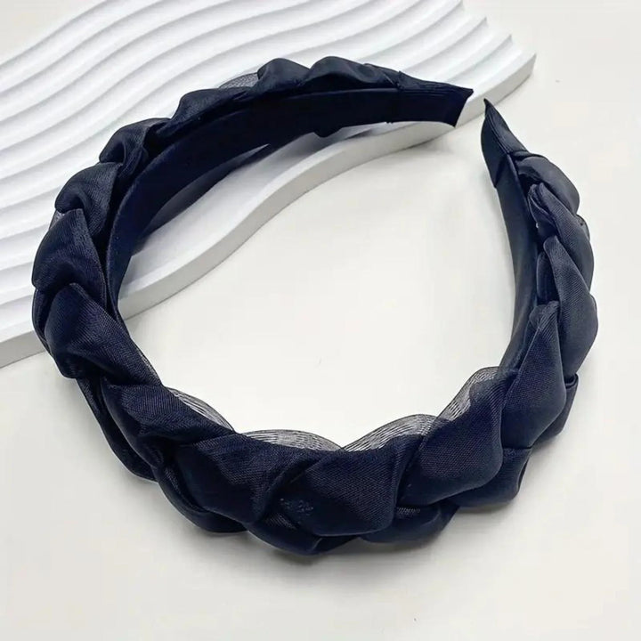 Black Braided Mesh Headband - Kofi Kreations