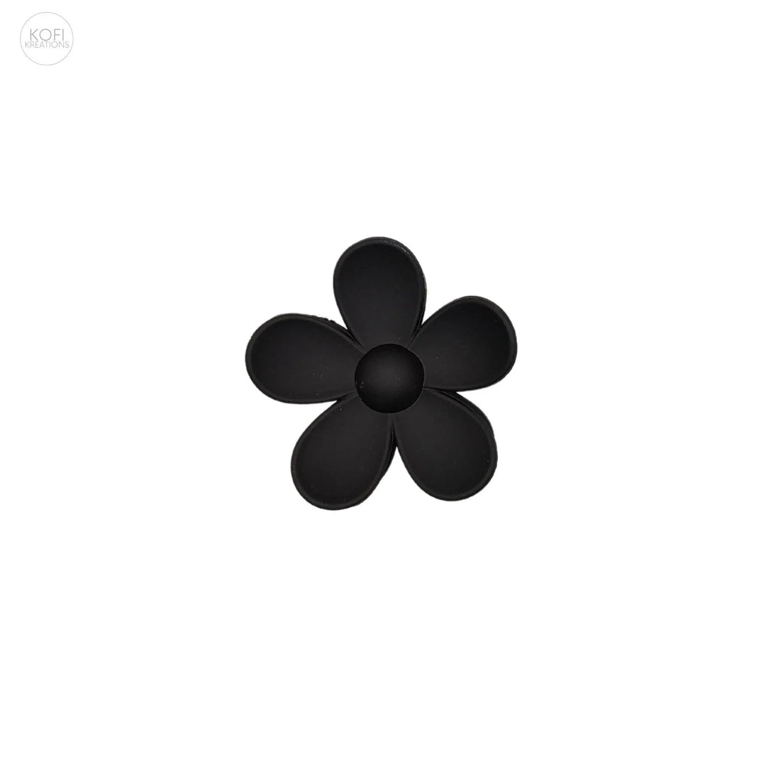 Black Flower Hair Claw - Kofi Kreations