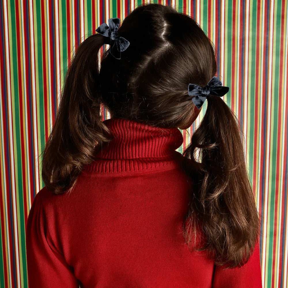 Black Velvet Pigtail Hair Bows - Kofi Kreations