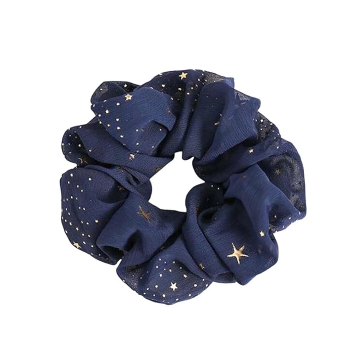Blue Stars Chiffon Scrunchie - Kofi Kreations