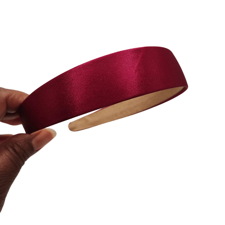 Cranberry Satin Headband - Kofi Kreations