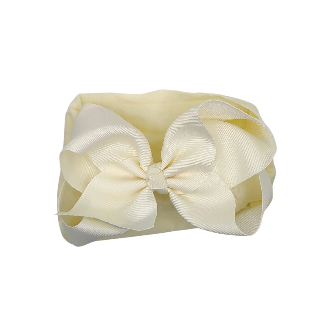 Cream Turban Bow Headband - Kofi Kreations