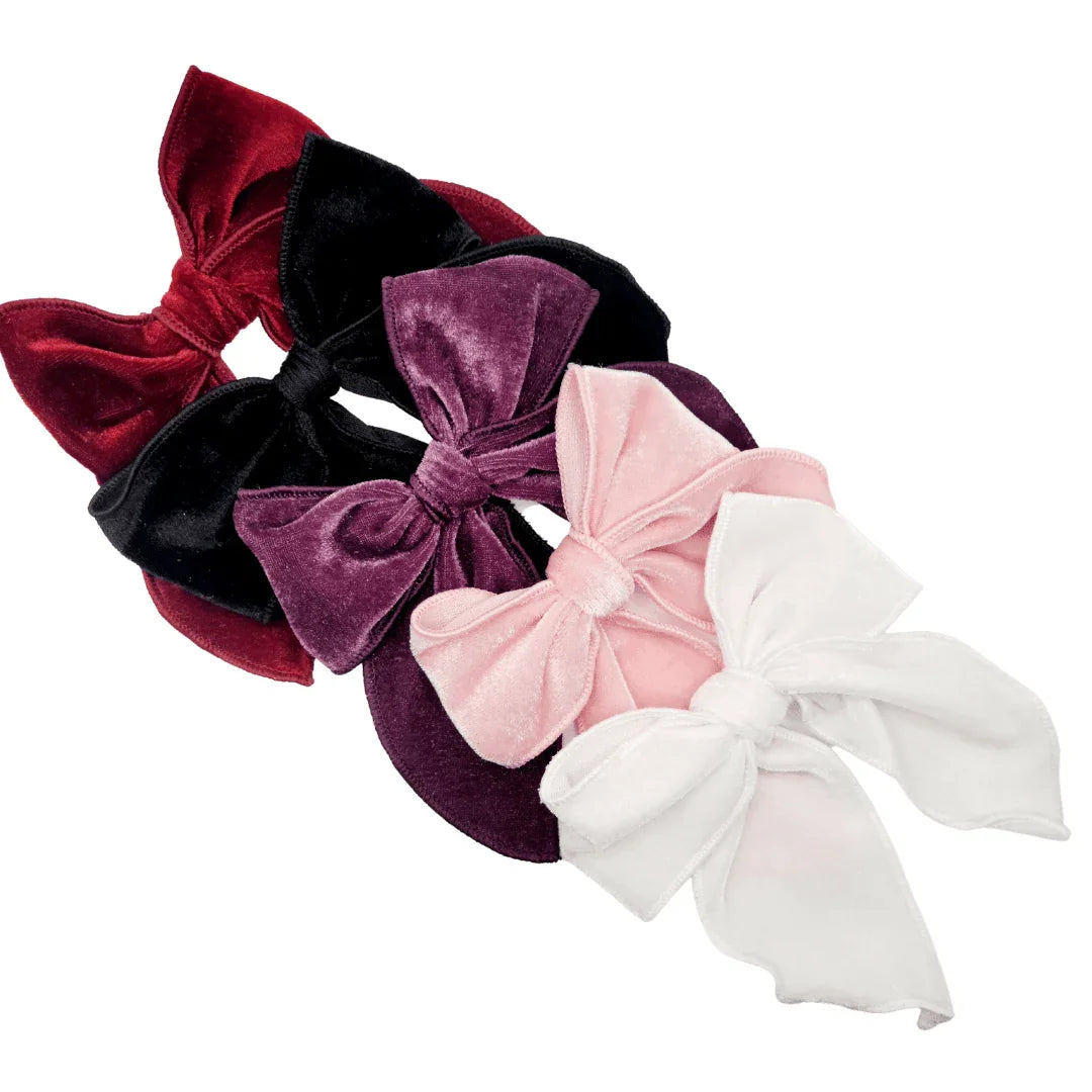 Serged Velvet Hair Bows - Kofi Kreations
