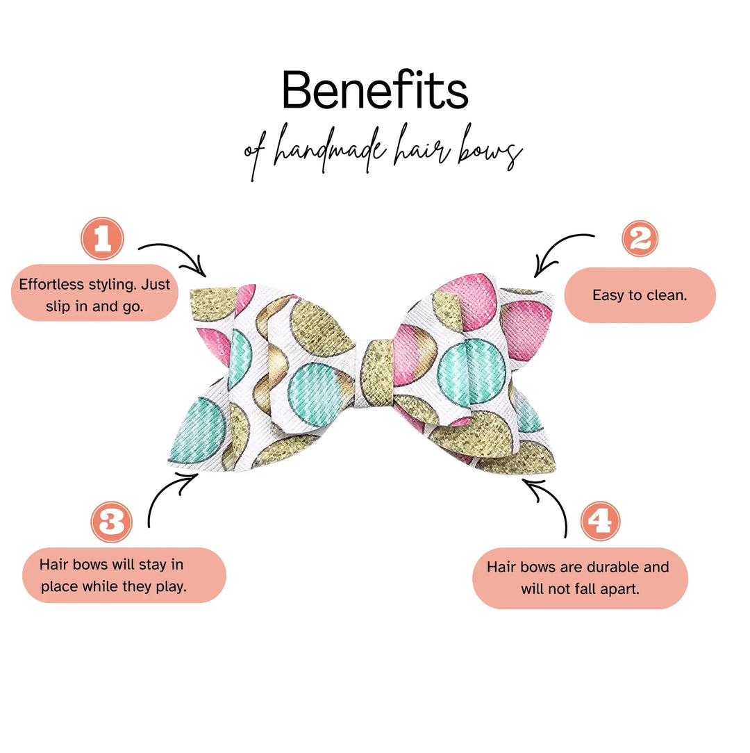 Floral Pink Hair Bow - Kofi Kreations