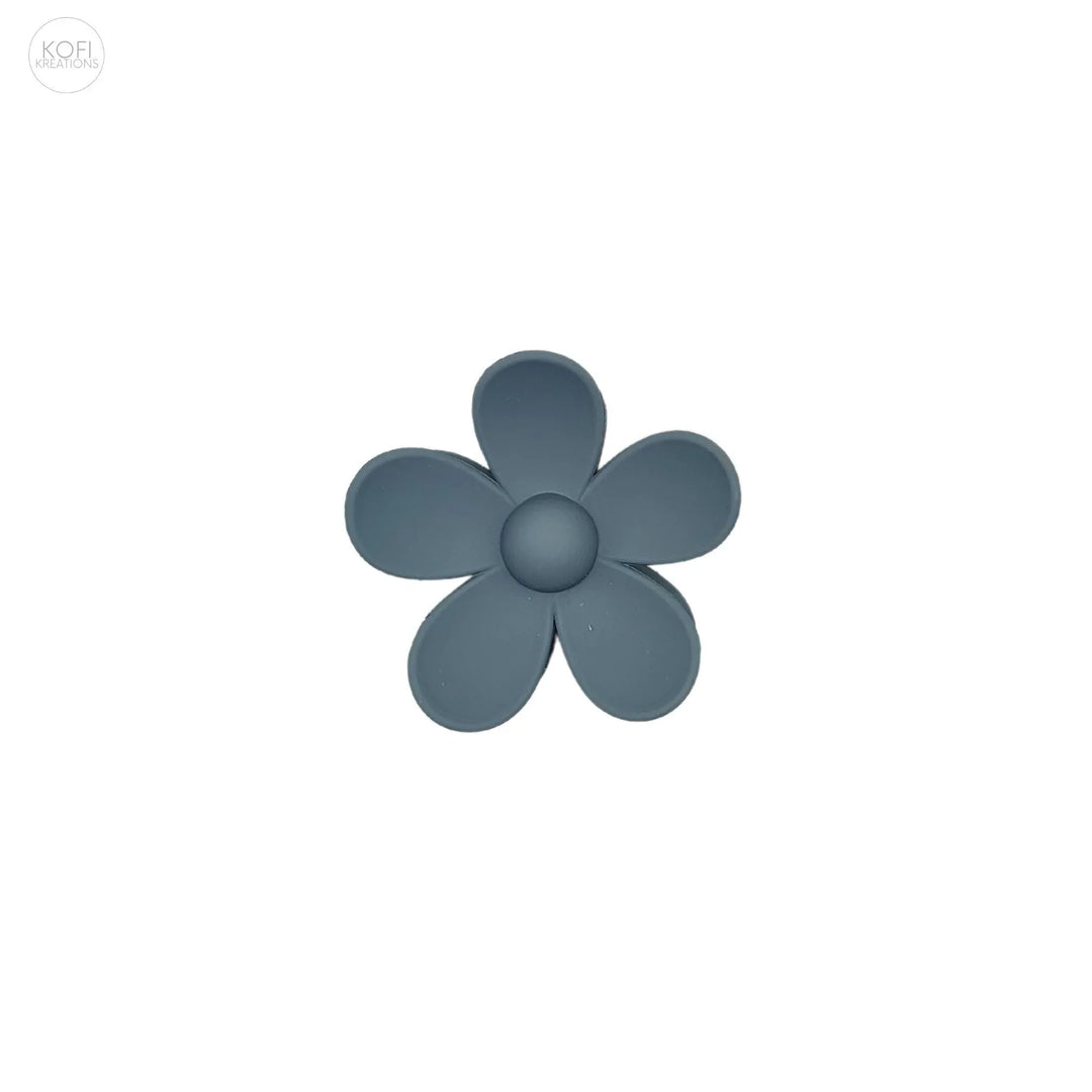 Gray Flower Hair Claw - Kofi Kreations