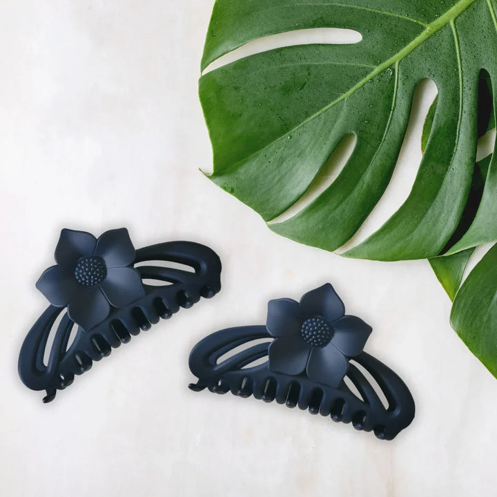 Blue Lotus Flower Hair Claw Clip