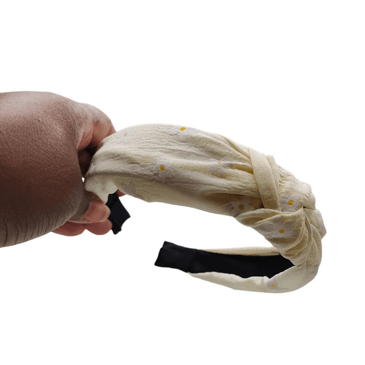 Ivory Flower Knot Headband - Kofi Kreations