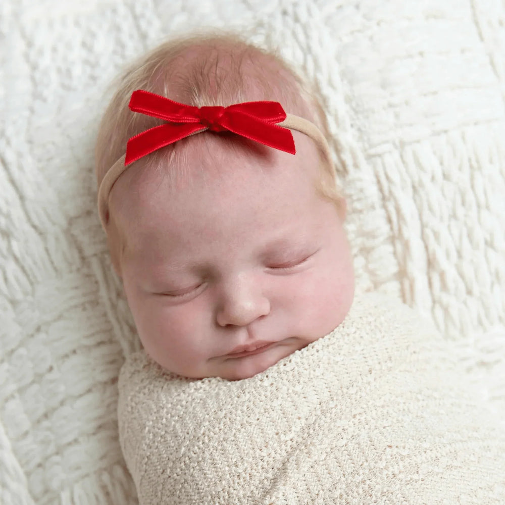 Large Velvet Hair Bow Headband - Kofi Kreations