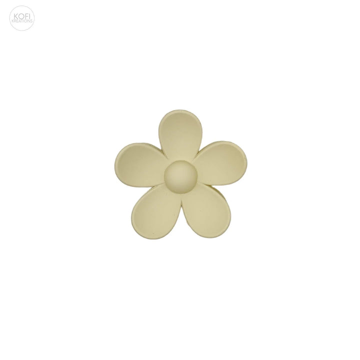 Light Yellow Flower Hair Claw - Kofi Kreations