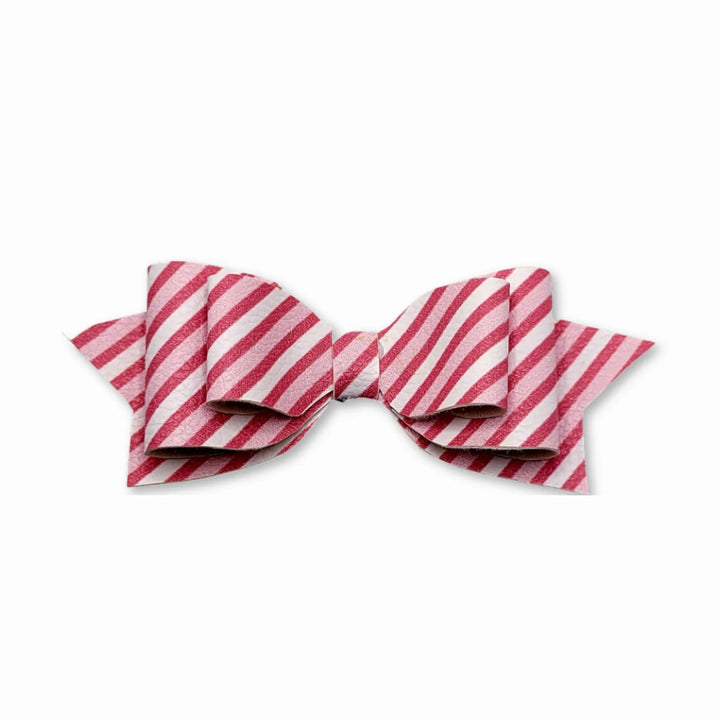Pepperdine | Love Stripes Faux Leather Bow