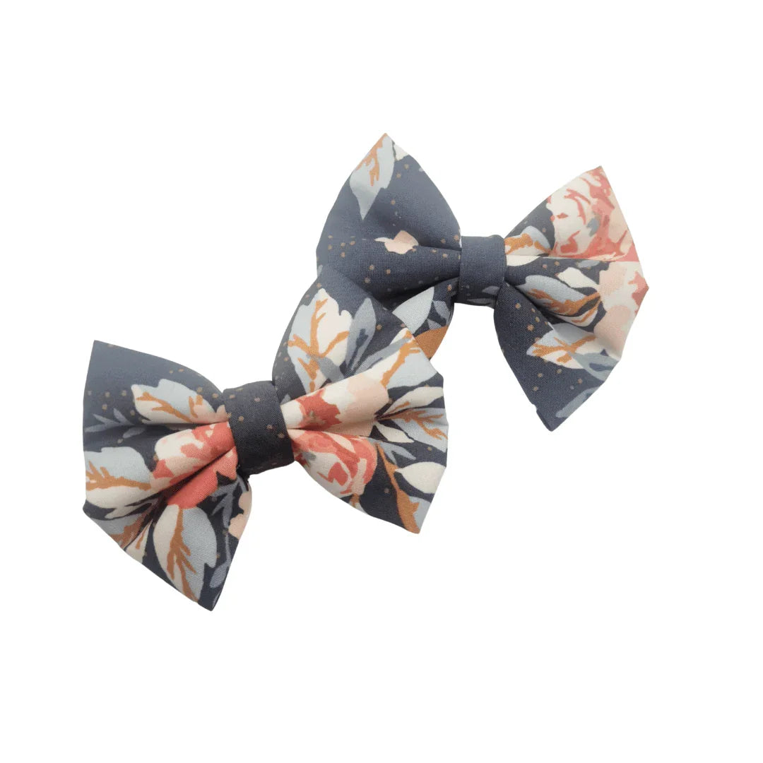 Persimmon Hair Bow Clips - Kofi Kreations