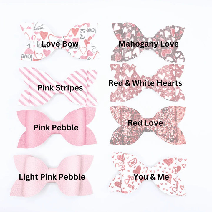 Red & Pink Valentine Hair Bows - Kofi Kreations