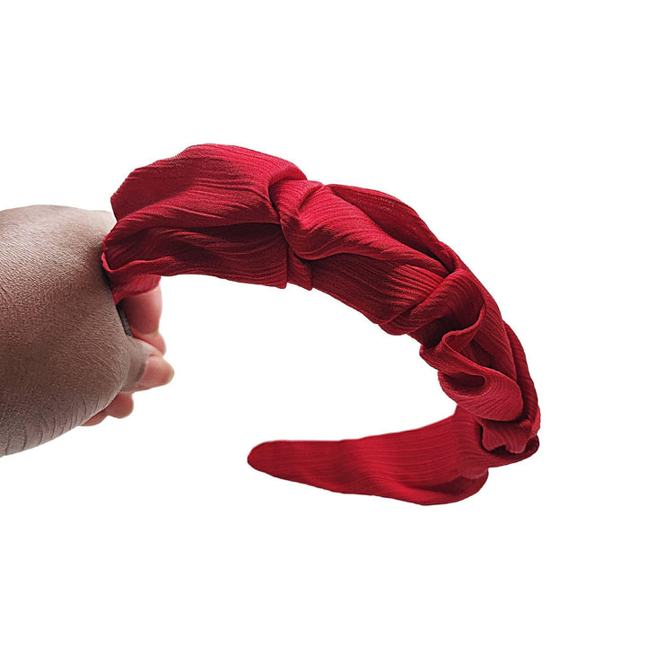Red Pleated Headband - Kofi Kreations