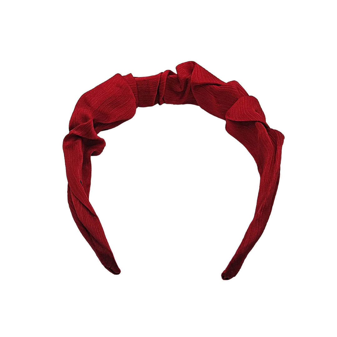 Red Pleated Headband - Kofi Kreations