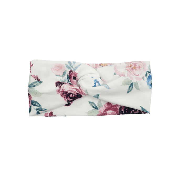 Rose Flower Twist Knot Headband - Kofi Kreations