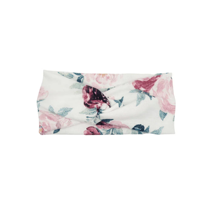 Rose Flower Twist Knot Headband - Kofi Kreations