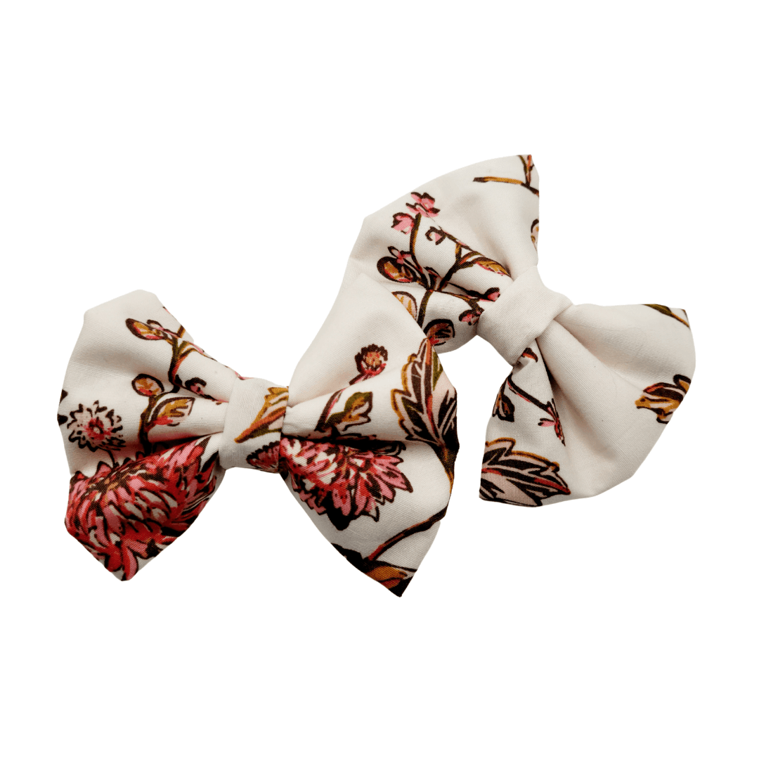 Rustic Leaves Hair Bow Clips - Kofi Kreations
