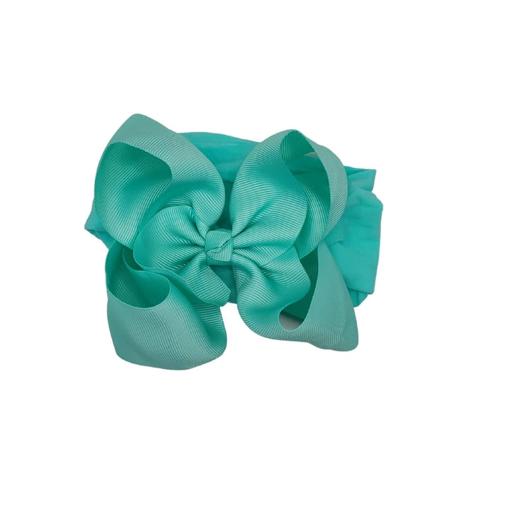 Sea Green Turban Bow Headband - Kofi Kreations