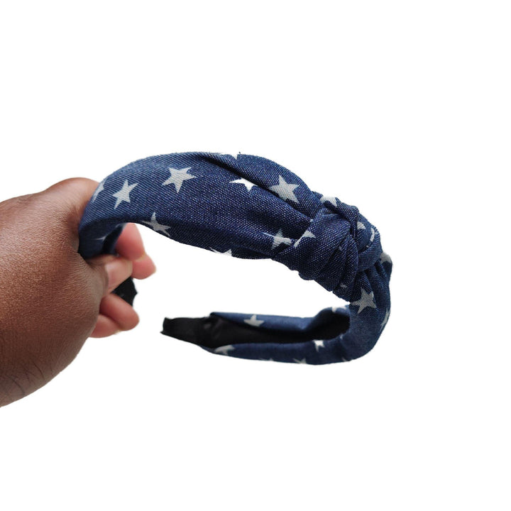 Stars Denim Headband - Kofi Kreations