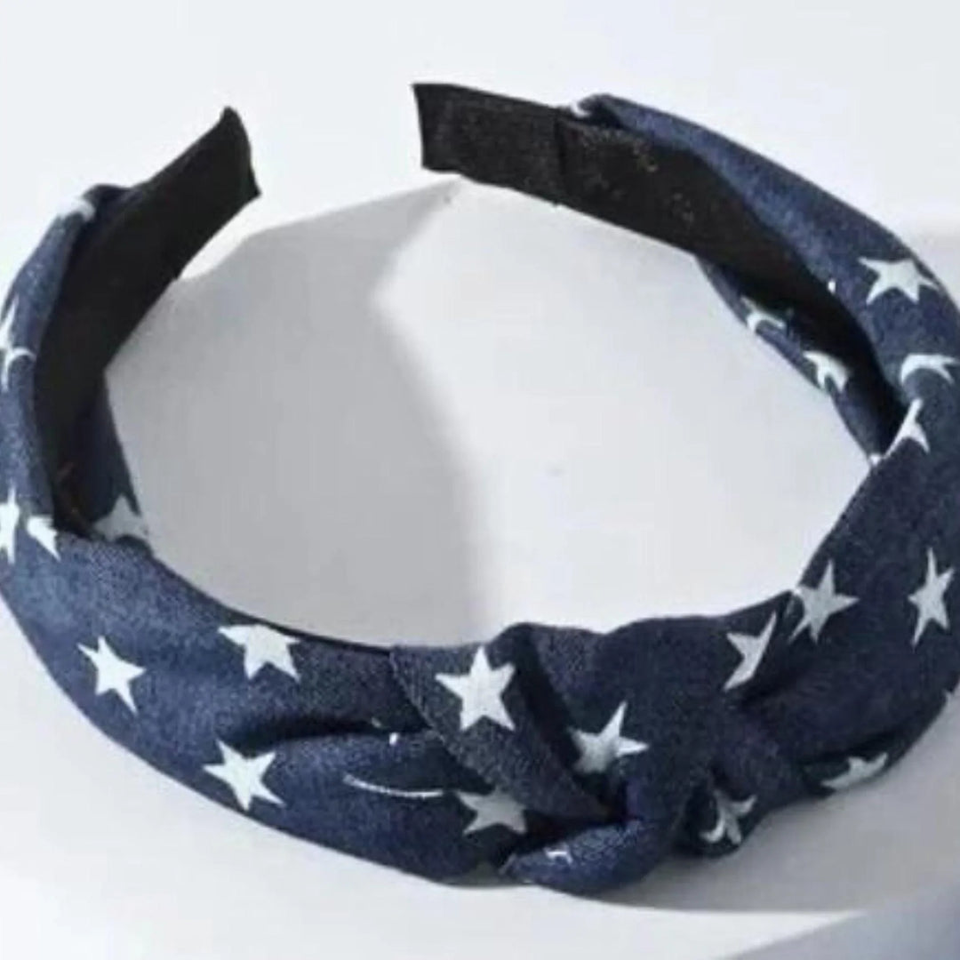 Stars Denim Headband - Kofi Kreations